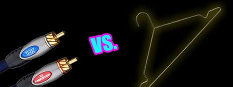 Monster kabel versus kleerhanger
